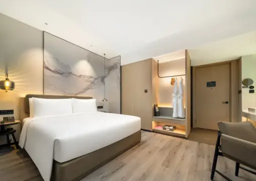 Ye Bo Double Bed Room (Fridge + Makeup Mirror + Electric Curtains + Mobile Screen Projection)